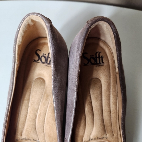 Sofft Womens Lana Bronze Metallic Leather Stacked Heel Comfort Pump-Size 9.5 - Picture 7 of 12